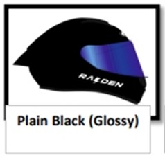 Full Face SPARK #2 Plain Black (Glossy) M